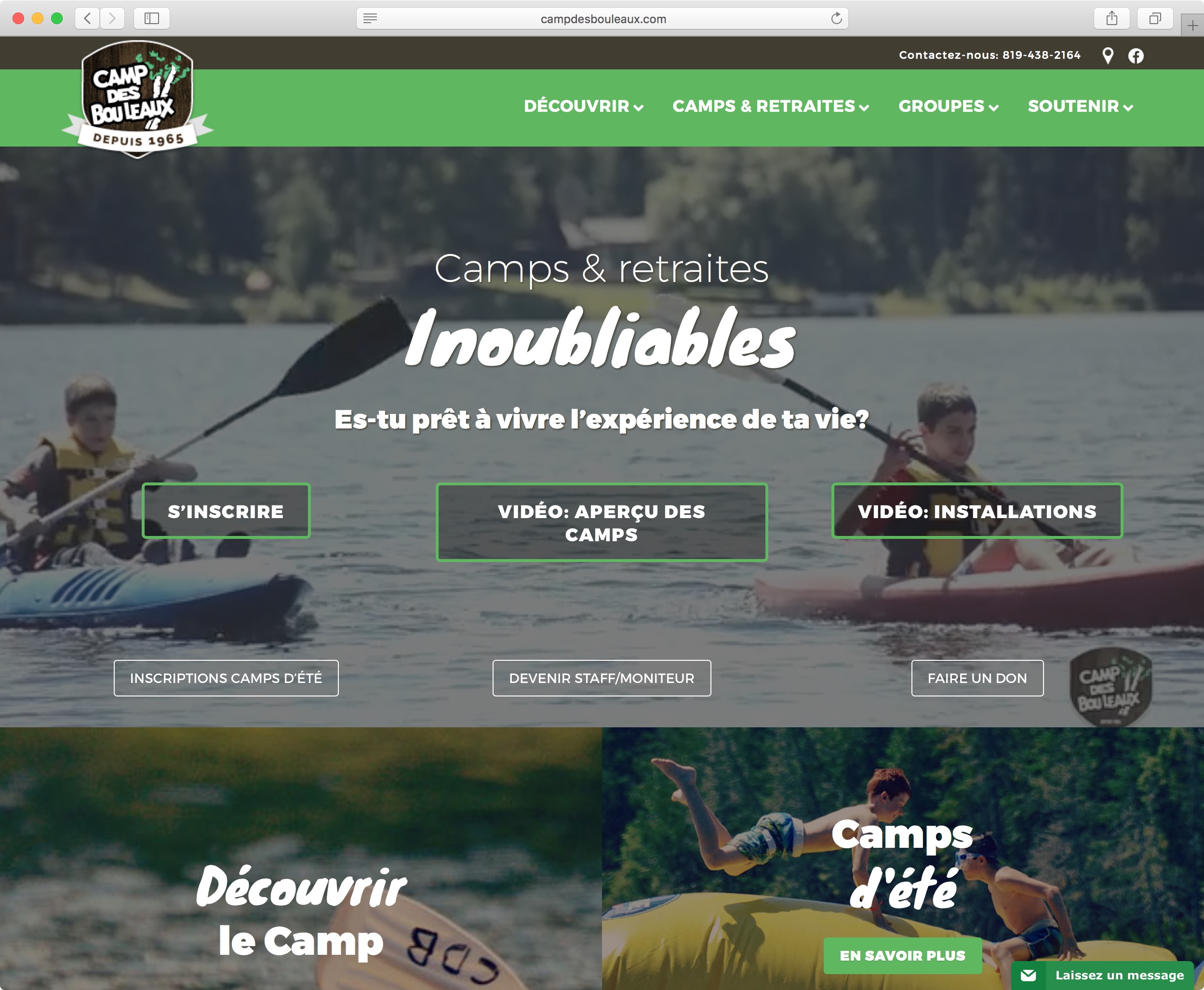 site web camp des bouleaux